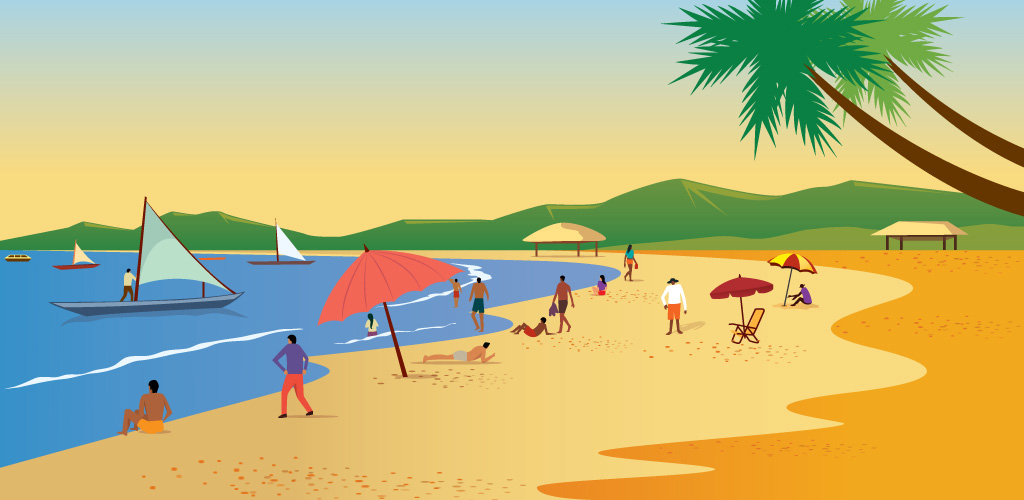 Beach holiday illustration